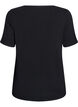 Short-sleeved knit blouse in viscose, Black, Packshot image number 1