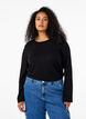 Patterned blouse with long sleeves, Black, Model image number 0