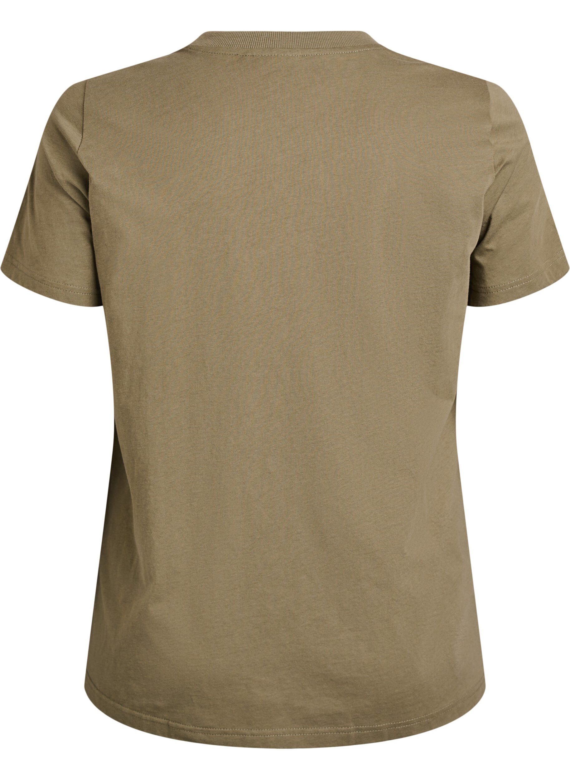 Zizzifashion Basic cotton T-shirt with round neck, Green, Packshot image number 1