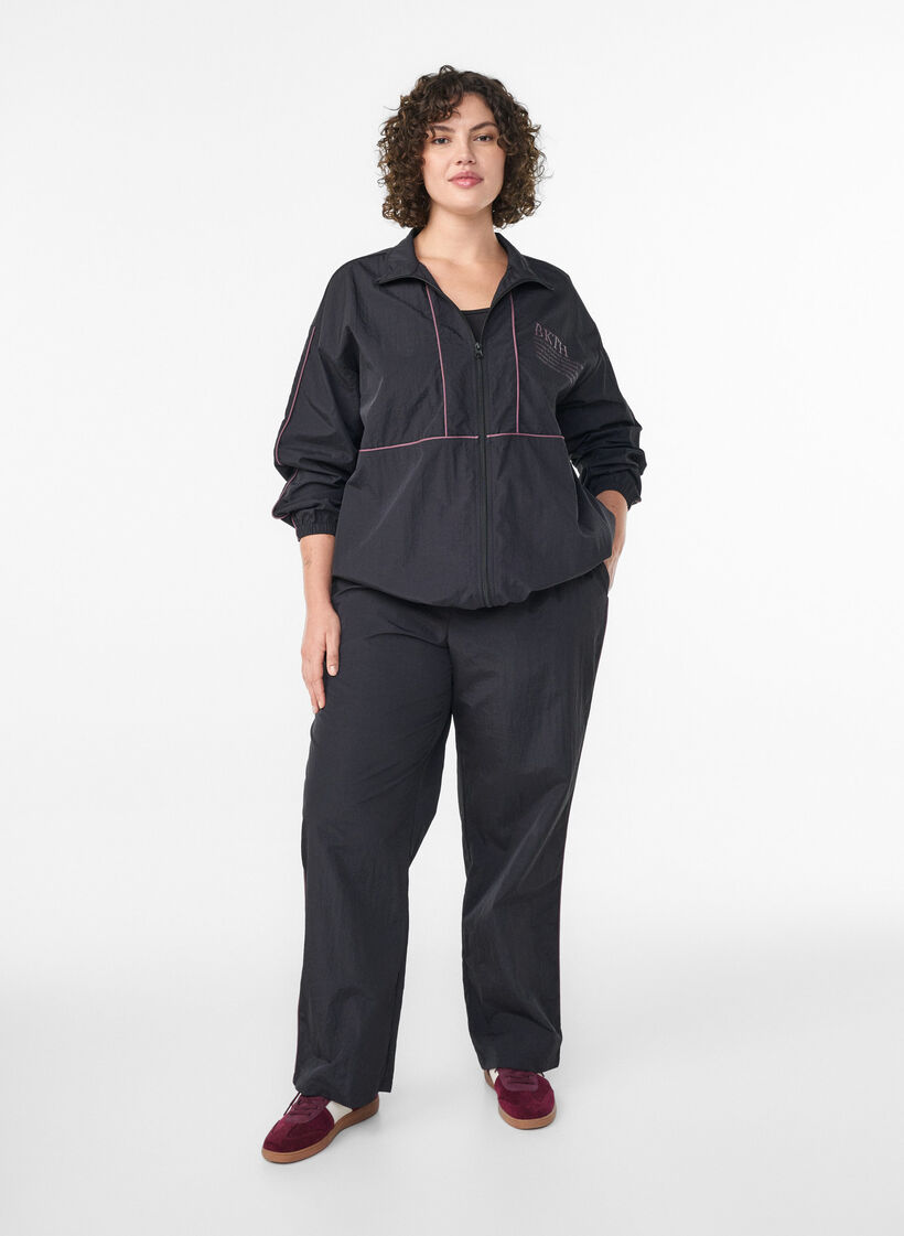 Lightweight jacket with contrast piping, Black, Model image number 1