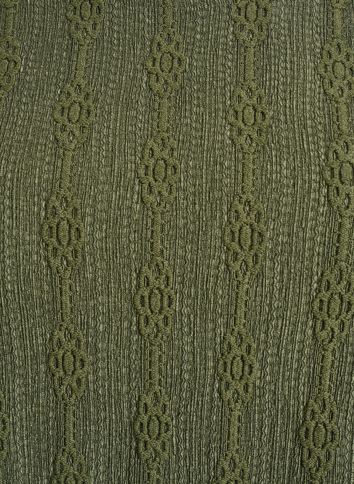 Blouse with textured pattern and short sleeves, Green, Packshot image number 2