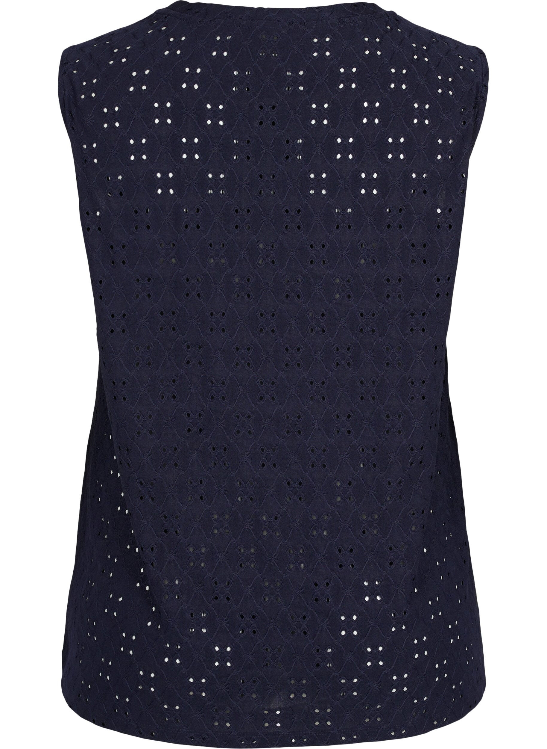 Zizzifashion Top with broderie anglaise, Night Sky, Packshot image number 1