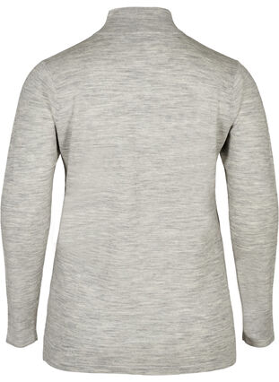 100% wool, close-fitting top, Light Grey Melange, Packshot image number 1