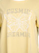 Organic cotton T-shirt with rhinestones and butterfly motif, Beige, Packshot image number 2