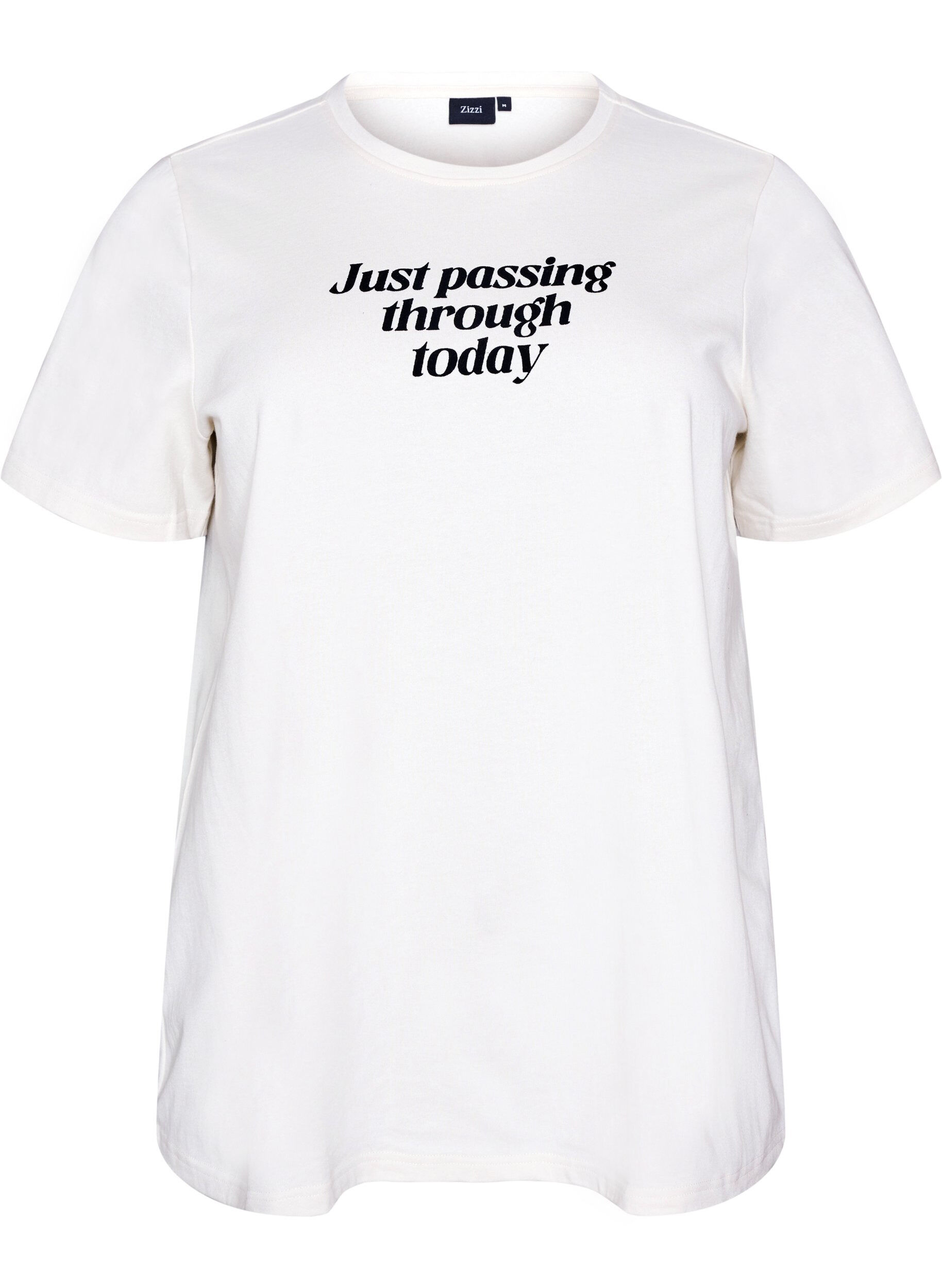 Cotton T-shirt with text print