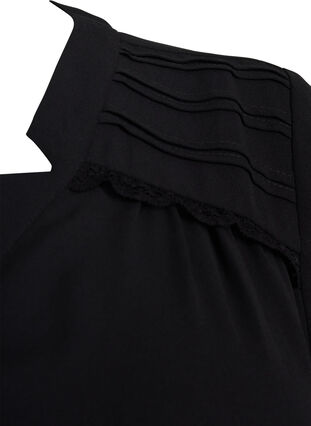 Top with long sleeves and button closure, Black, Packshot image number 3