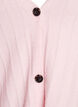 Cardigan with a ribbed texture and balloon sleeves, Pink, Packshot image number 2