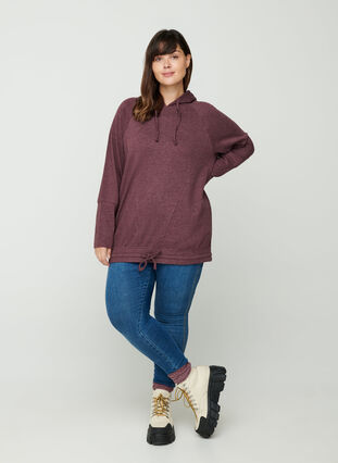 Sweatshirt with a drawstring hem, Fudge Mel. , Model image number 2