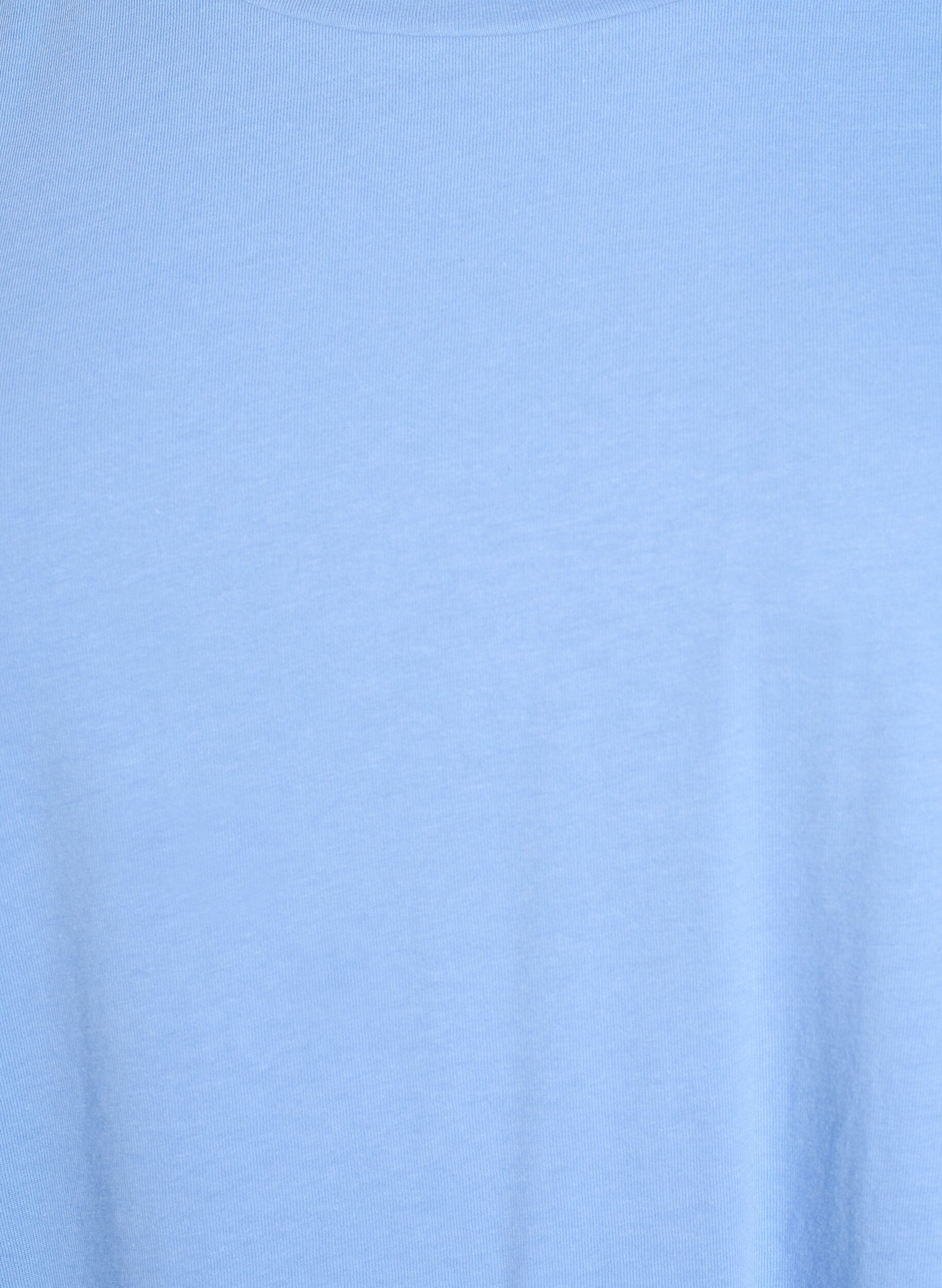 ZizzifashionShort sleeve cotton blend T-shirt, Light Blue, Packshot image number 2