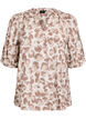 Leopard print blouse with 1/2 sleeves, White, Packshot image number 0