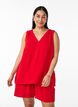 Sleeveless top with wrinkle details, Red, Model image number 0