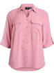 Shirt with chest pockets and 3/4 sleeves, Rose, Packshot image number 0