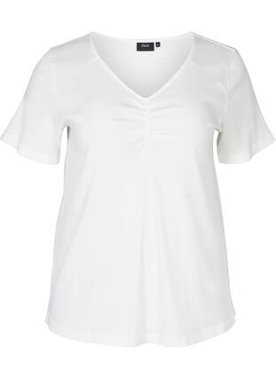 Short-sleeved V-neck t-shirt, Snow White, Packshot image number 0