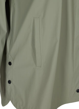 Rain coat with a hood and pockets, Vetiver, Packshot image number 3