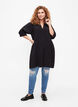 Viscose tunic with 3/4 sleeves, Black, Model image number 2