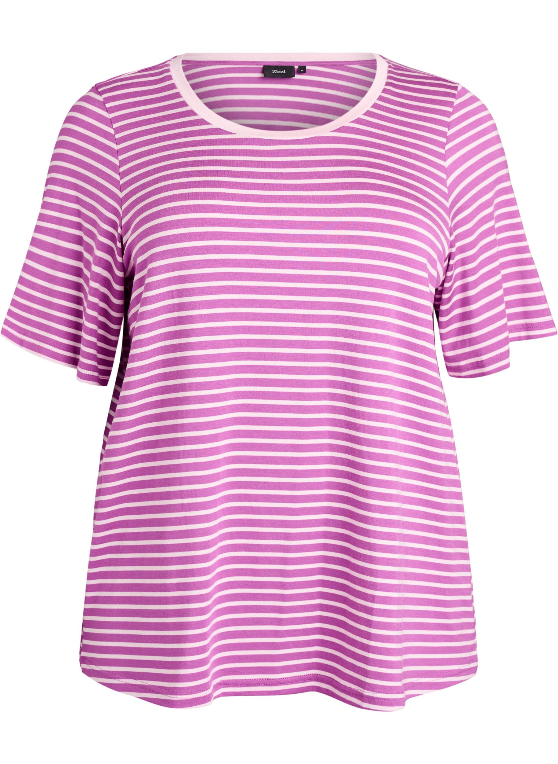 Zizzifashion T-shirt with TENCEL&trade; Lyocell and stripes, Purple, Packshot image number 0