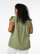 Sleeveless top in cotton muslin with ruffles, Green, Model image number 2