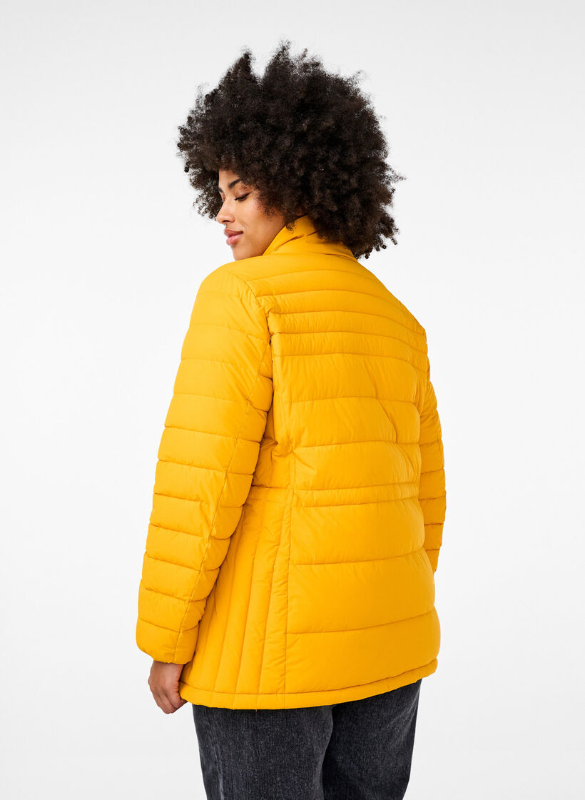 Short puffer jacket with pockets, Yellow, Model image number 2