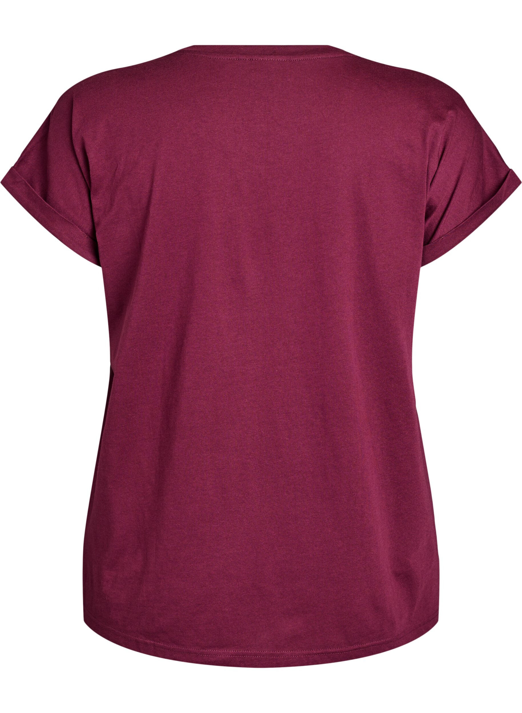 ZizzifashionShort sleeved cotton blend t-shirt, Red, Packshot image number 1