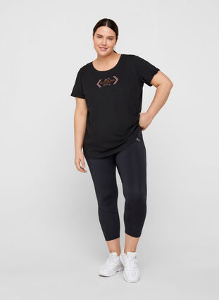 Sports t-shirt with print, Black Motivated, Model image number 2