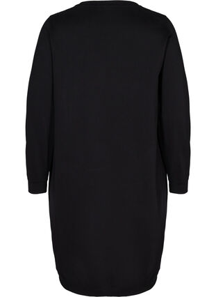 Sweater dress with long sleeves, Black, Packshot image number 1