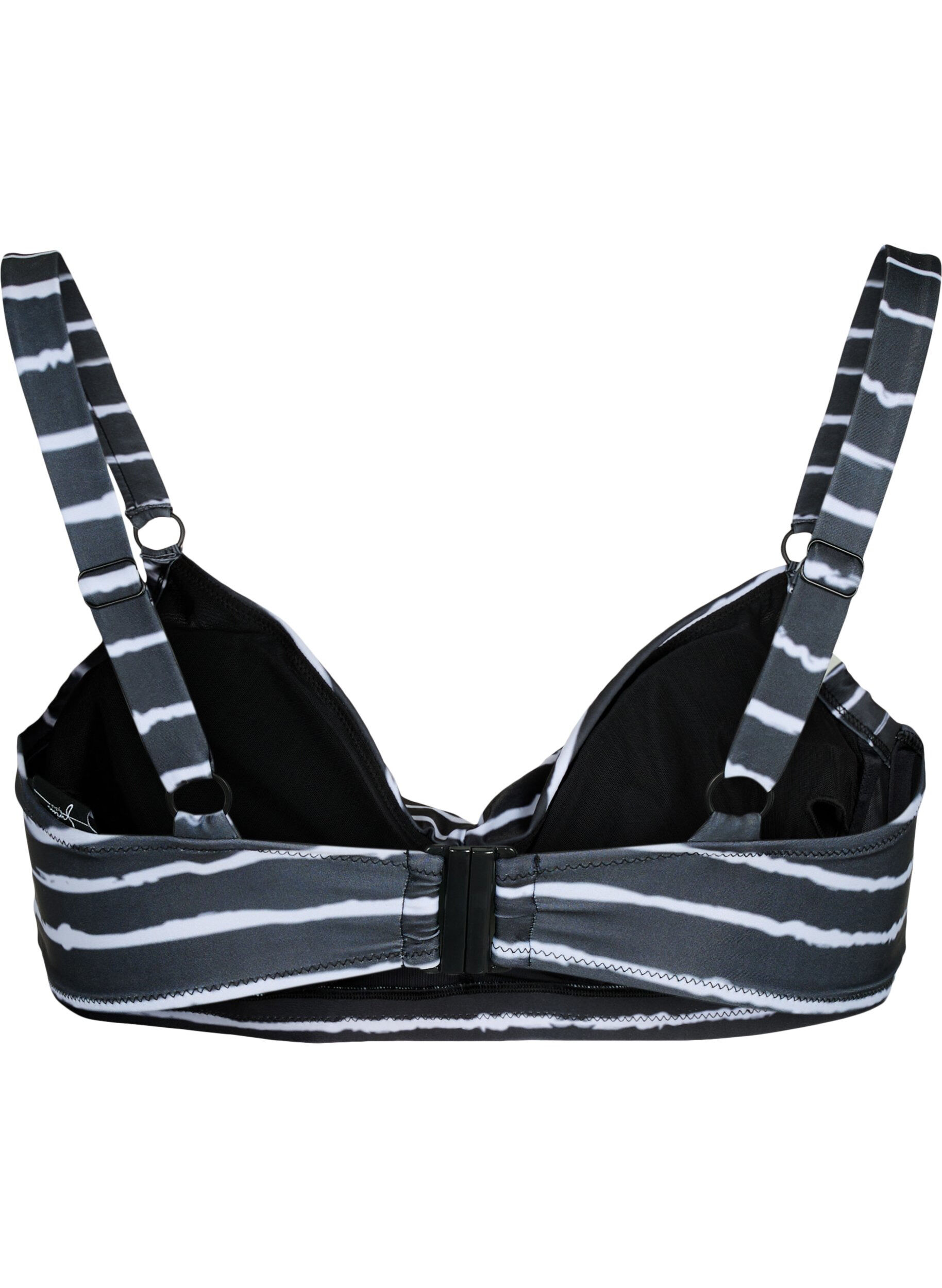 Zizzifashion Printed bikini bra with underwire, Black White Stripe, Packshot image number 1