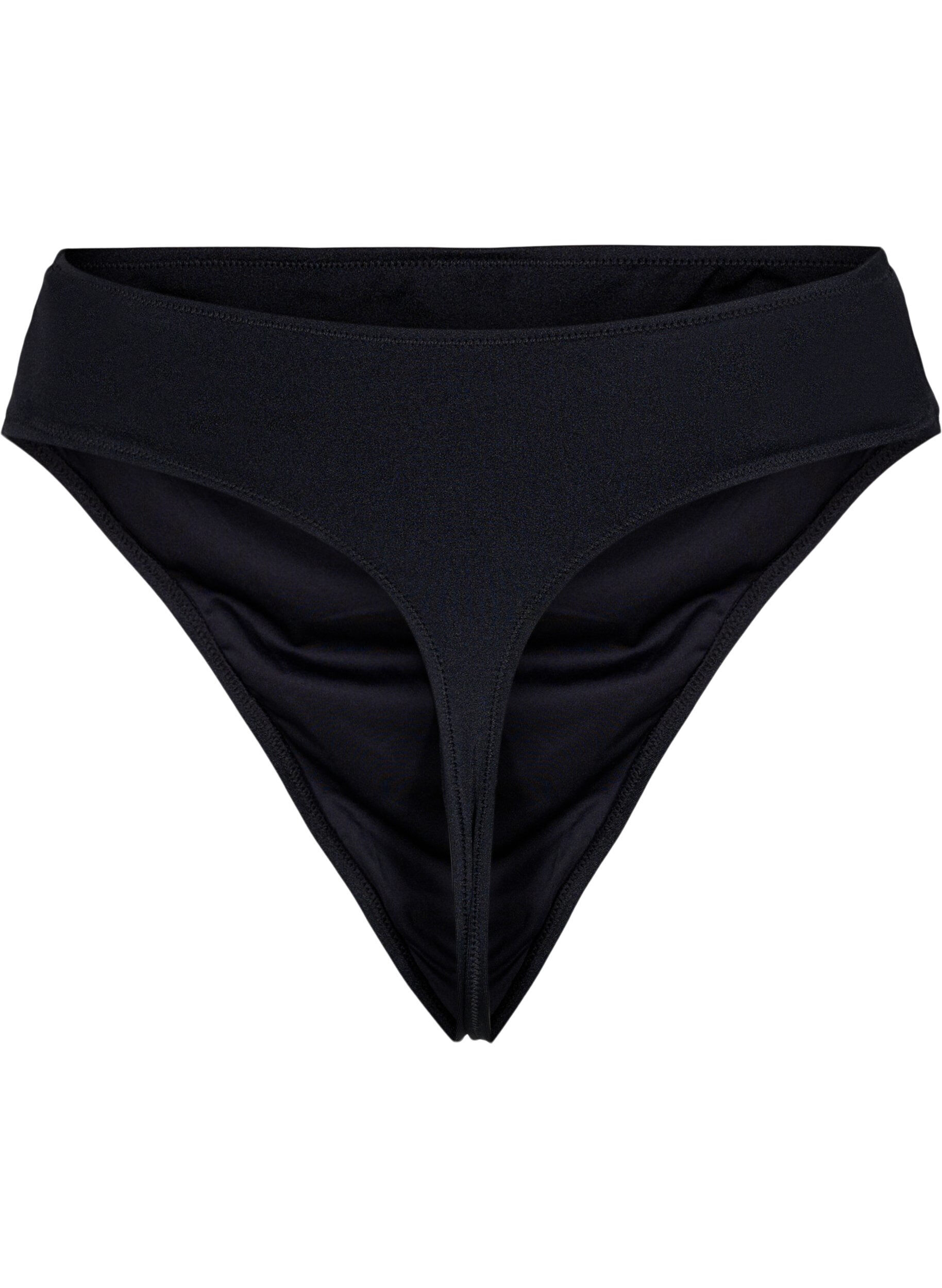 Zizzifashion Bikini thong with regular waist, Black, Packshot image number 1
