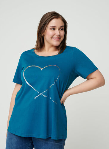 Short-sleeved t-shirt with print, Blue Coral, Model image number 0