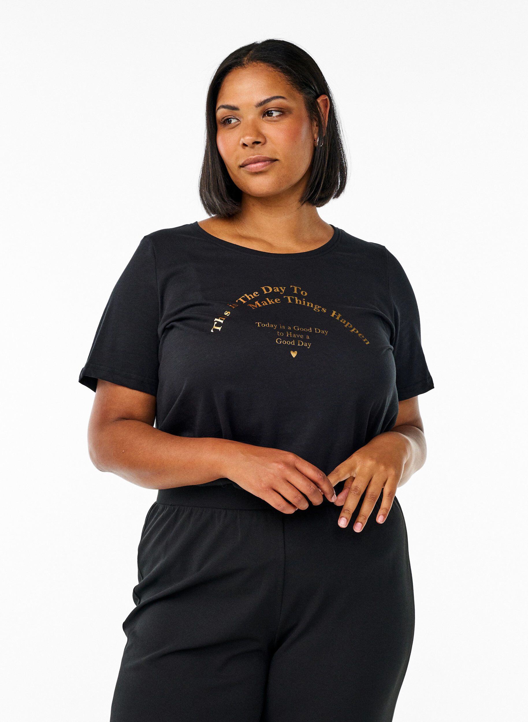 FLASH - T-shirt with motif, Black, Model