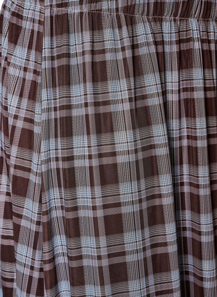 Checked mesh midi skirt, Blue, Packshot