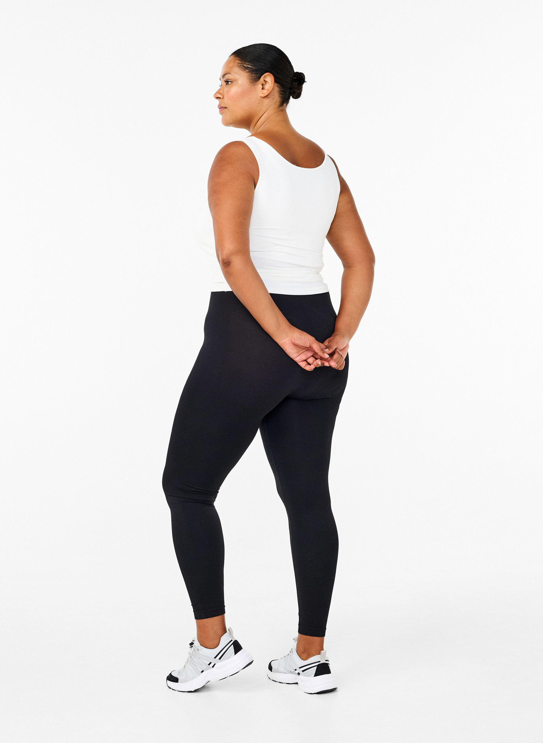 ZizzifashionSeamless basic leggings, Black, Model image number 2