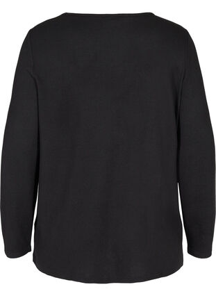 Long-sleeved blouse, Black w. Shiny Studs, Packshot image number 1