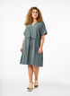 Short sleeve dress with tie waist, Balsam Green, Model image number 2