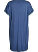 Viscose nightgown with short sleeves and lace trim, Blue, Packshot image number 1