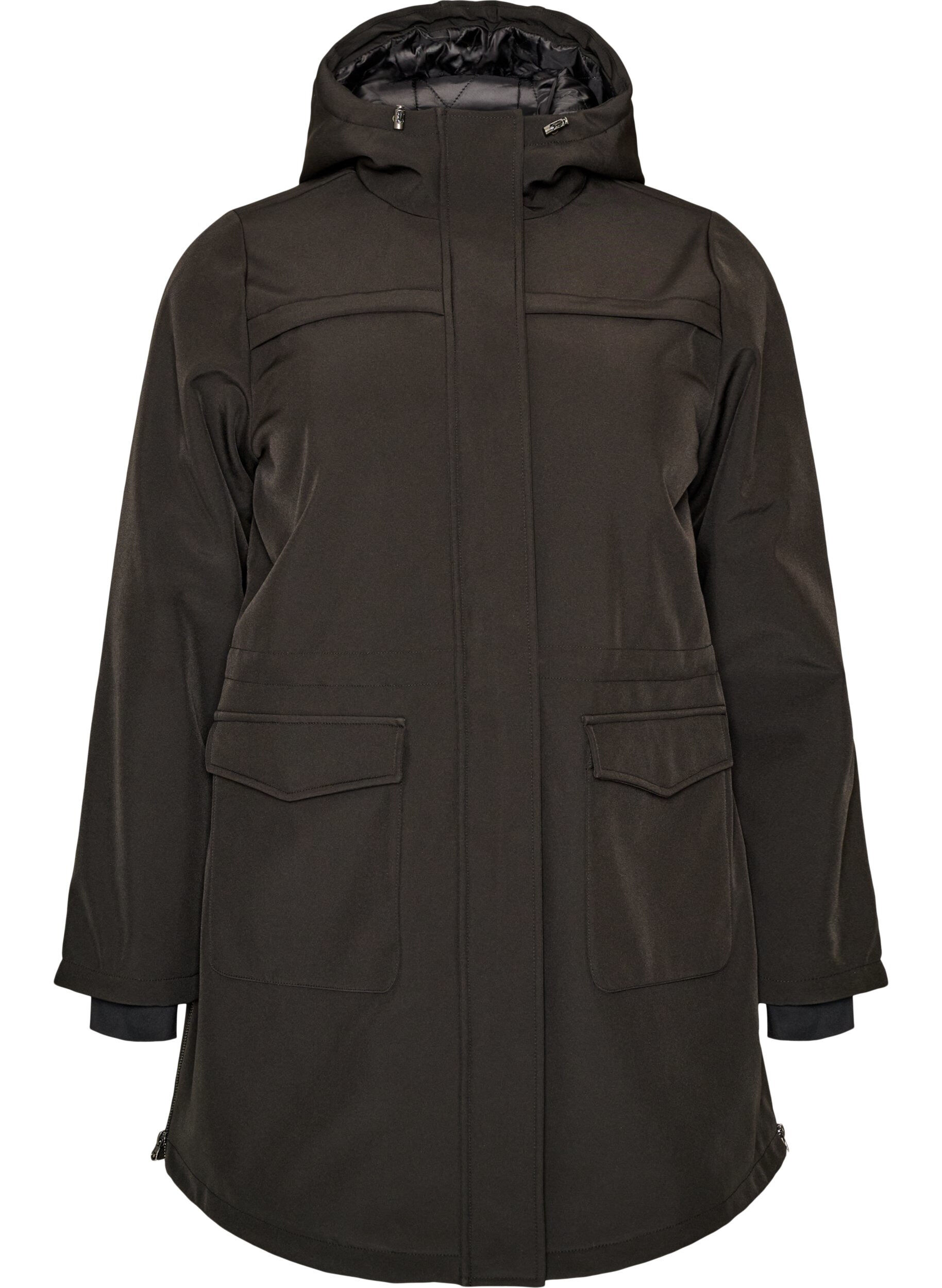 Water-repellent softshell jacket with quilted lining