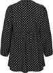 Polka dot tunic with empire line and A-line shape, Black, Packshot image number 1