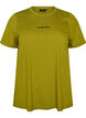 Cotton T-shirt with text badge, Green, Packshot image number 0