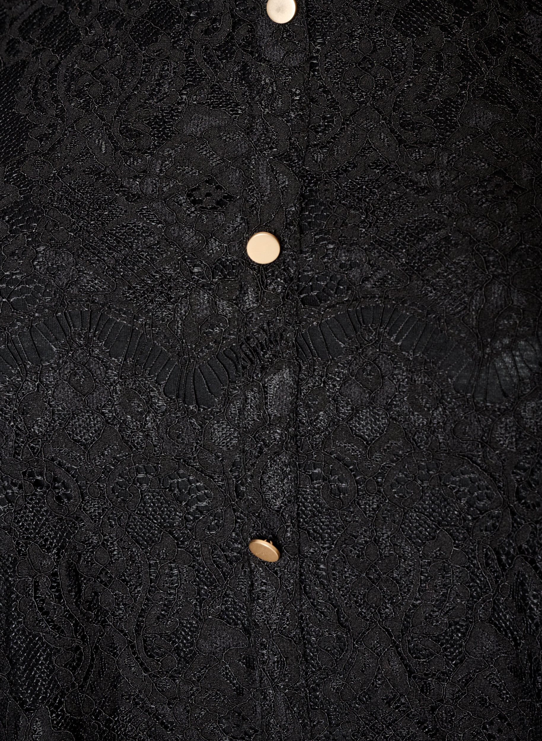 ZizzifashionLace blouse with decorative buttons, Black, Packshot image number 2