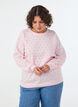 Knitted blouse with small polka dots, Pink, Model image number 0