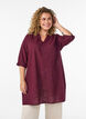 Cotton tunic with a V-neck, Red, Model image number 0