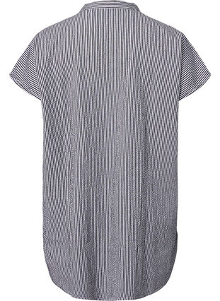 Short-sleeved cotton shirt with stripes, Black Stripe, Packshot image number 1