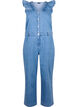 Denim jumpsuit with ruffles, Light Blue Denim, Packshot image number 0
