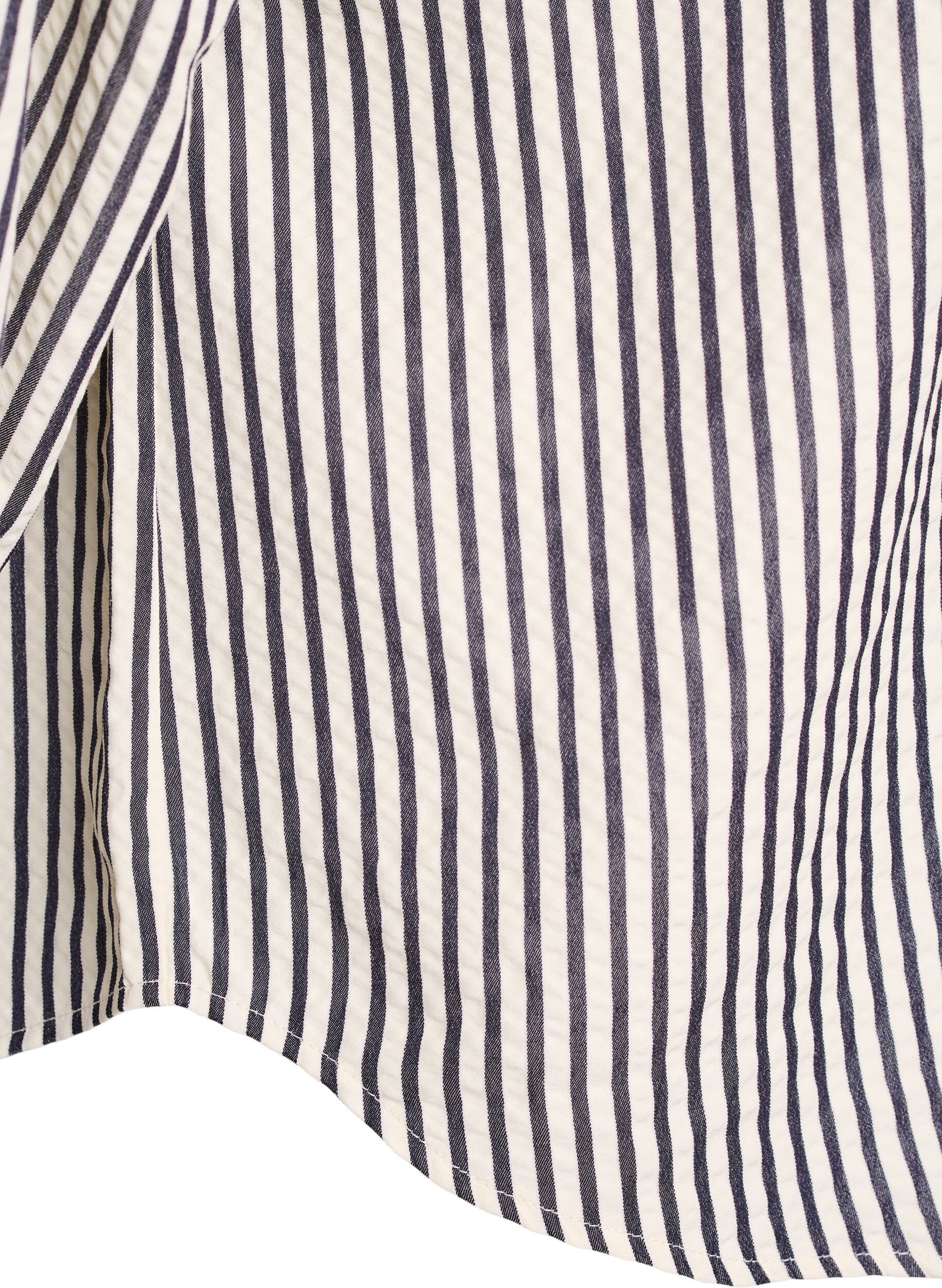 Zizzifashion Striped shirt with button detail on the back, Black, Packshot image number 3