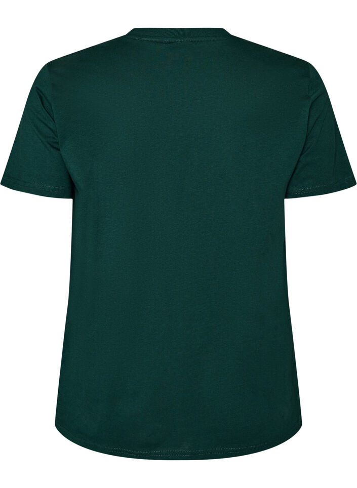 Basic cotton T-shirt with round neck, Green, Packshot image number 1