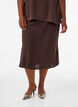 Viscose skirt with an elasticated waist, Brown, Model image number 0