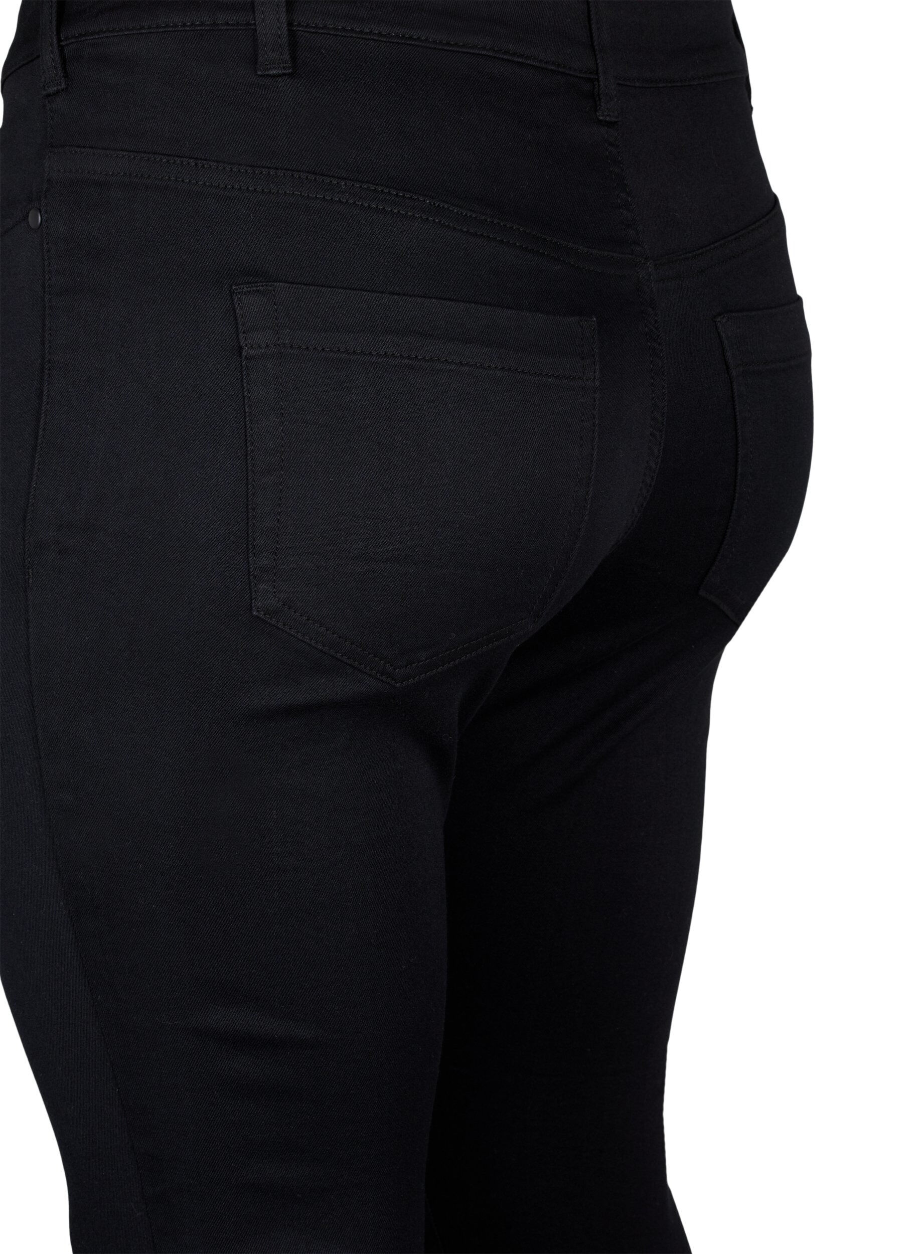 Zizzifashion Viona regular waist jeans, Black, Packshot image number 3