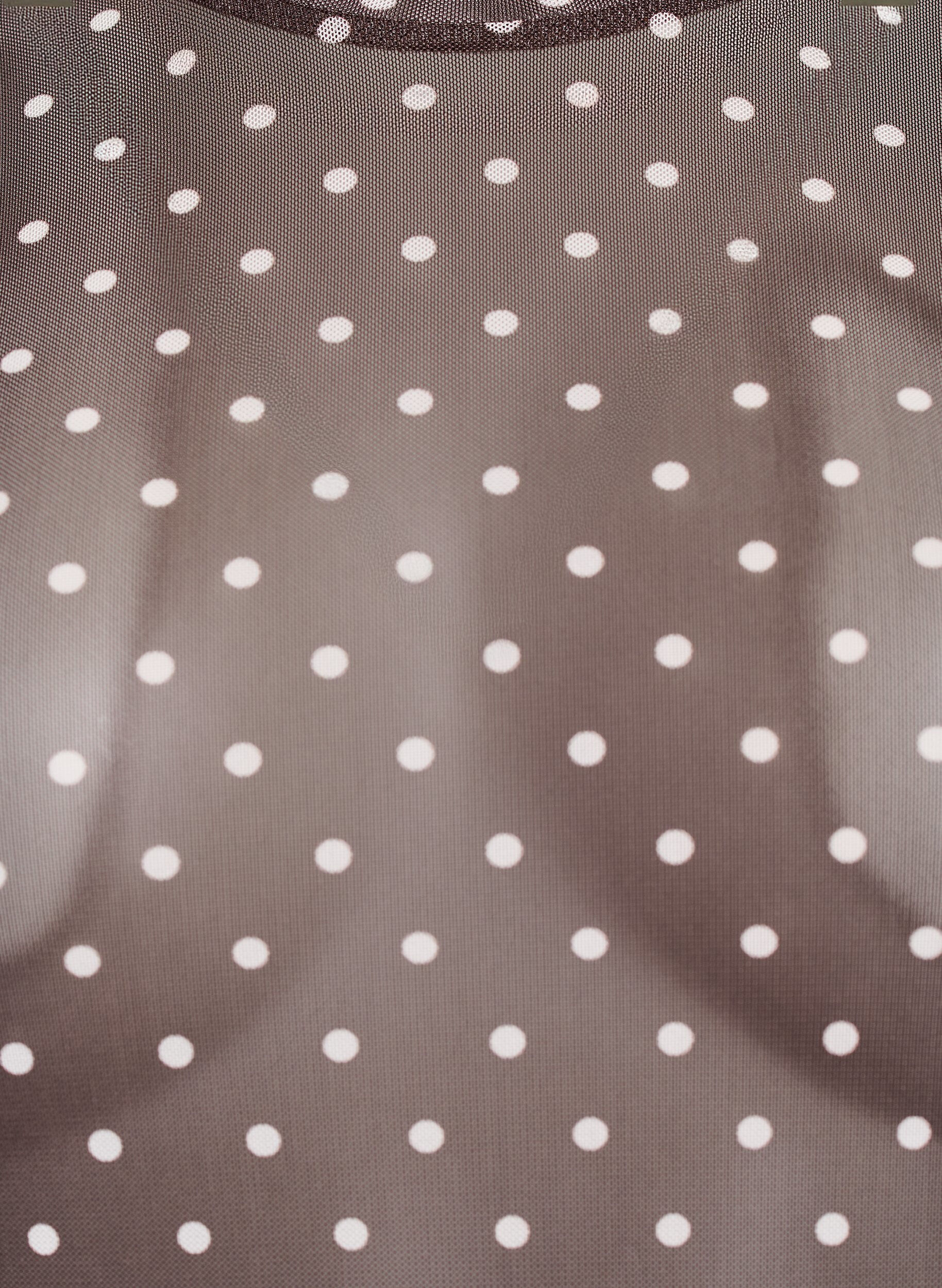ZizzifashionMesh blouse with dots, Brown, Packshot image number 2