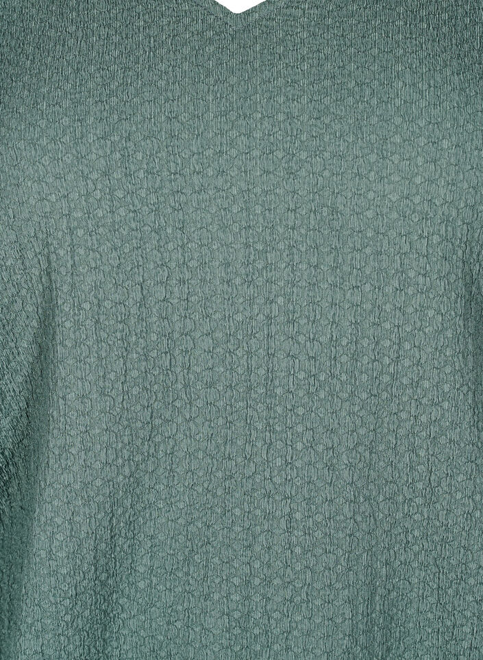 FLASH - Blouse with texture and long sleeves, Balsam Green, Packshot image number 2
