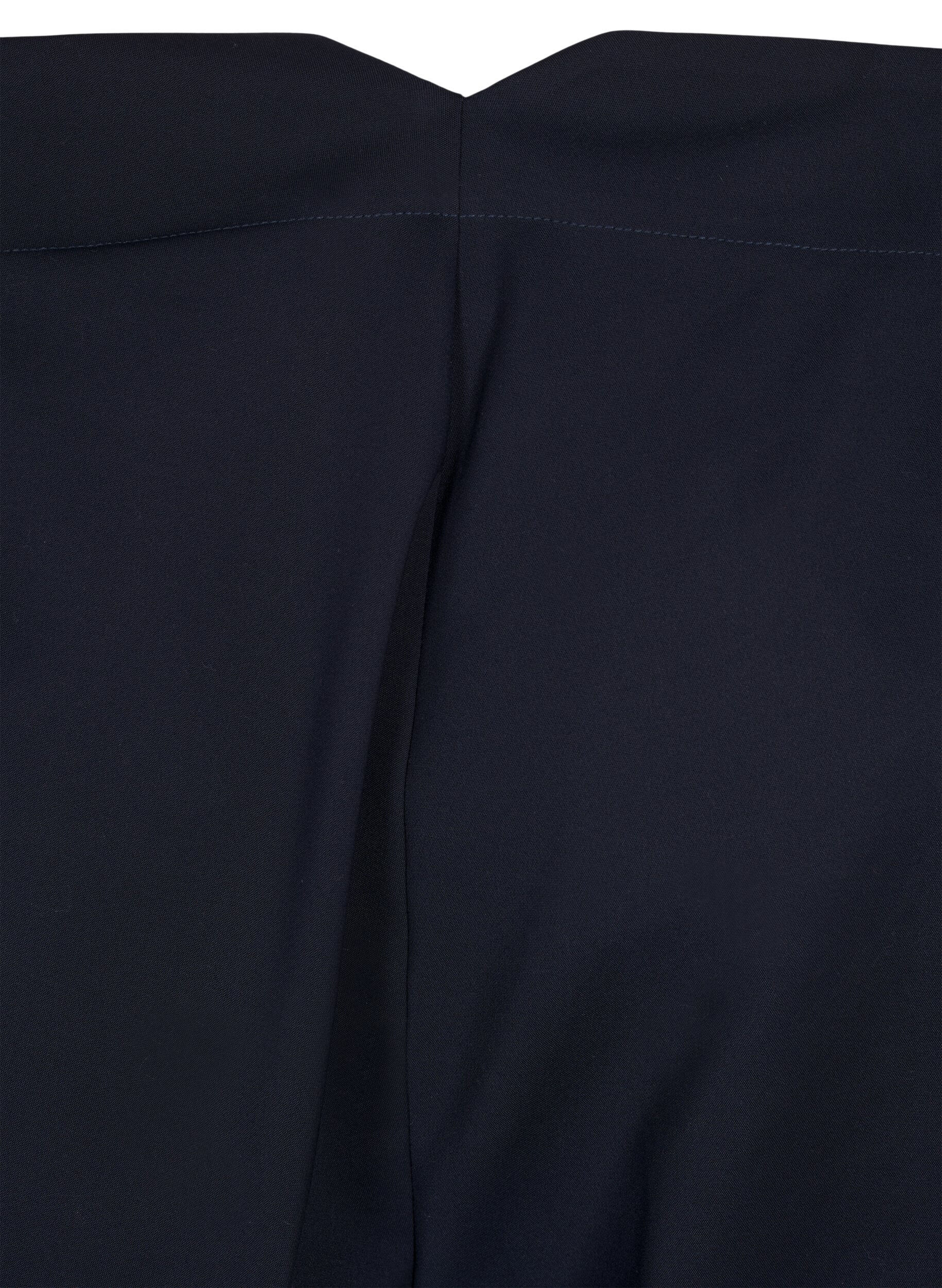 Zizzifashion Straight fit trousers with a high waist, Blue, Packshot image number 3