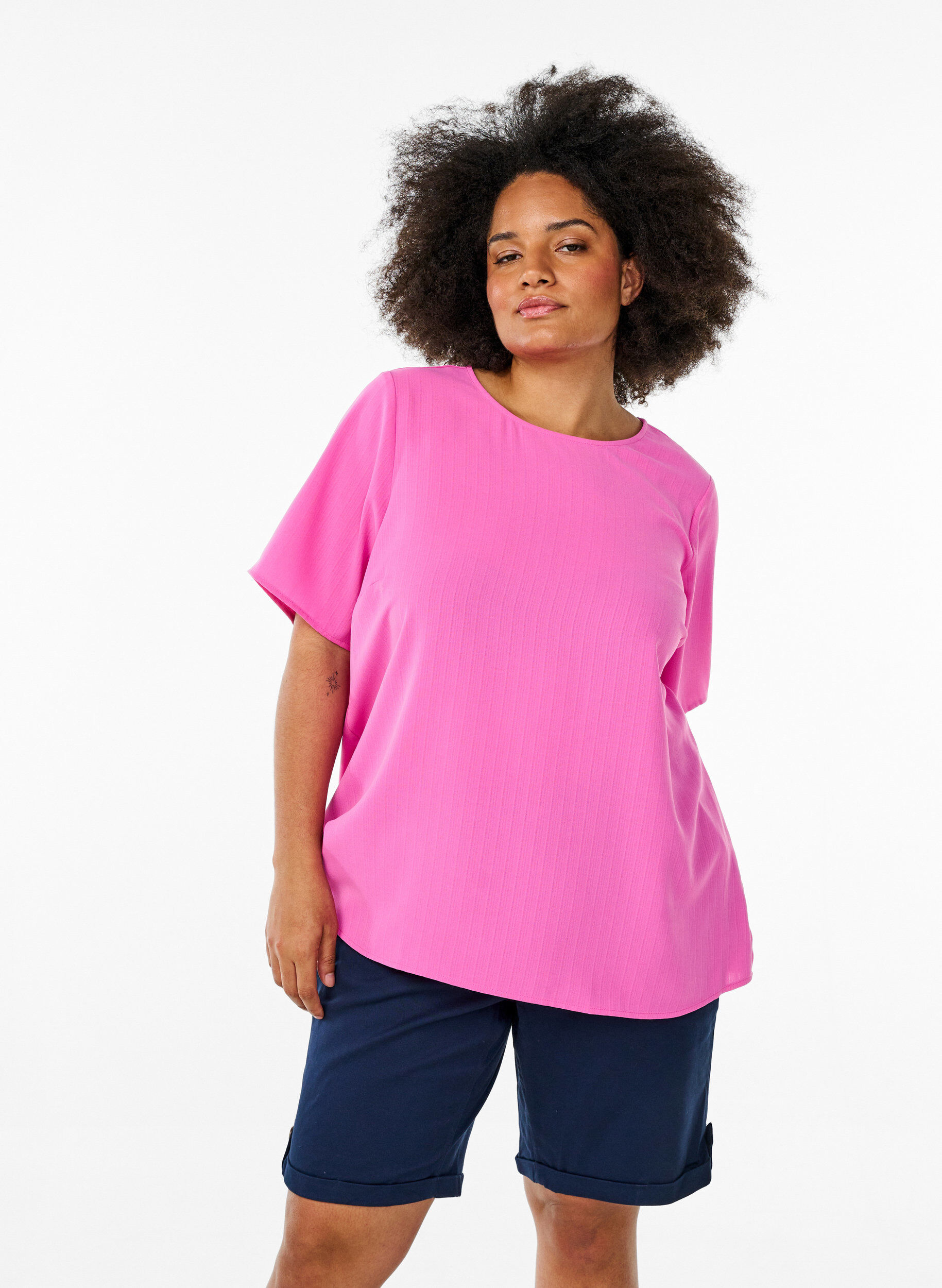 Zizzifashion Chino shorts with pockets, Blue, Model image number 0